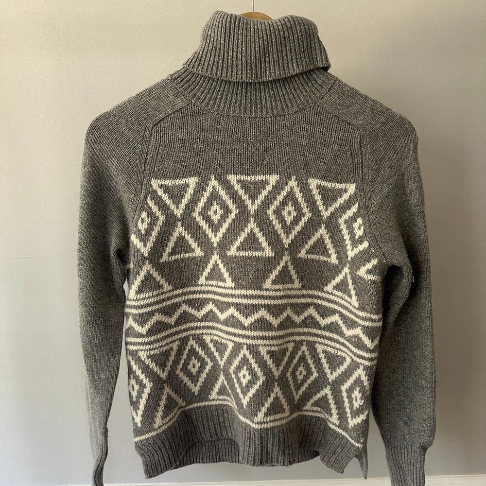 J.Crew Geometric Argyle Turtleneck Sweater